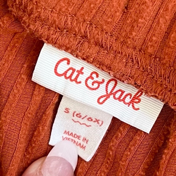 2 Pairs Cat & Jack Ribbed Terry Joggers Pockets Gray & Cayenne Size S 6/6X - Picture 4 of 6